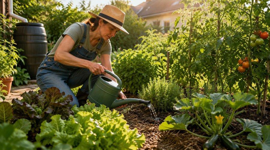 Zu sehen ist das Bild 1 zum Beitrag mit dem Thema: Garten bewässern im Sommer - Wasser sparen und Pflanzen schützen