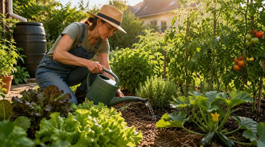 Zu sehen ist das Bild 1 zum Beitrag mit dem Thema: Garten bewässern im Sommer - Wasser sparen und Pflanzen schützen